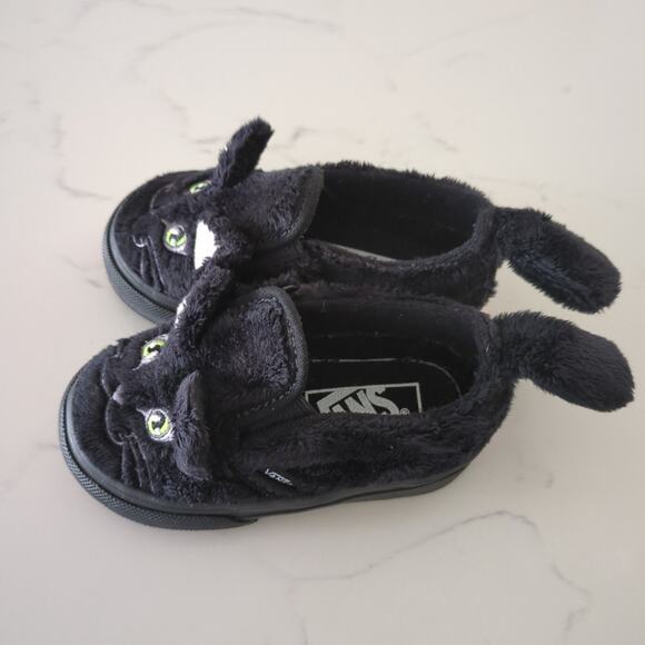 Vans Toddler Slip-On shoes Velcro Toddler size 4 'Cat' NEW - Picture 4 of 8